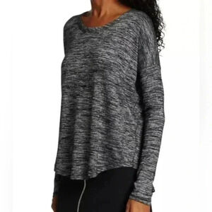 Rag & Bone  Hudson Long-Sleeve Tee Marled Grey Relaxed Fit Women's size Medium